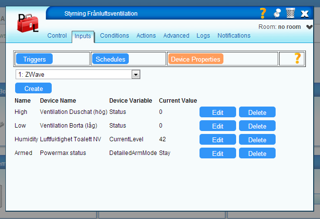 Input parametrar